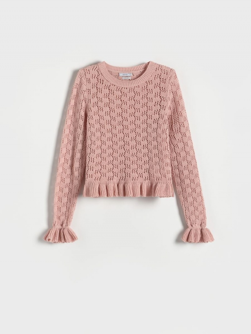 Reserved Jumper with ruffle details Różowe | COEBSTY-96