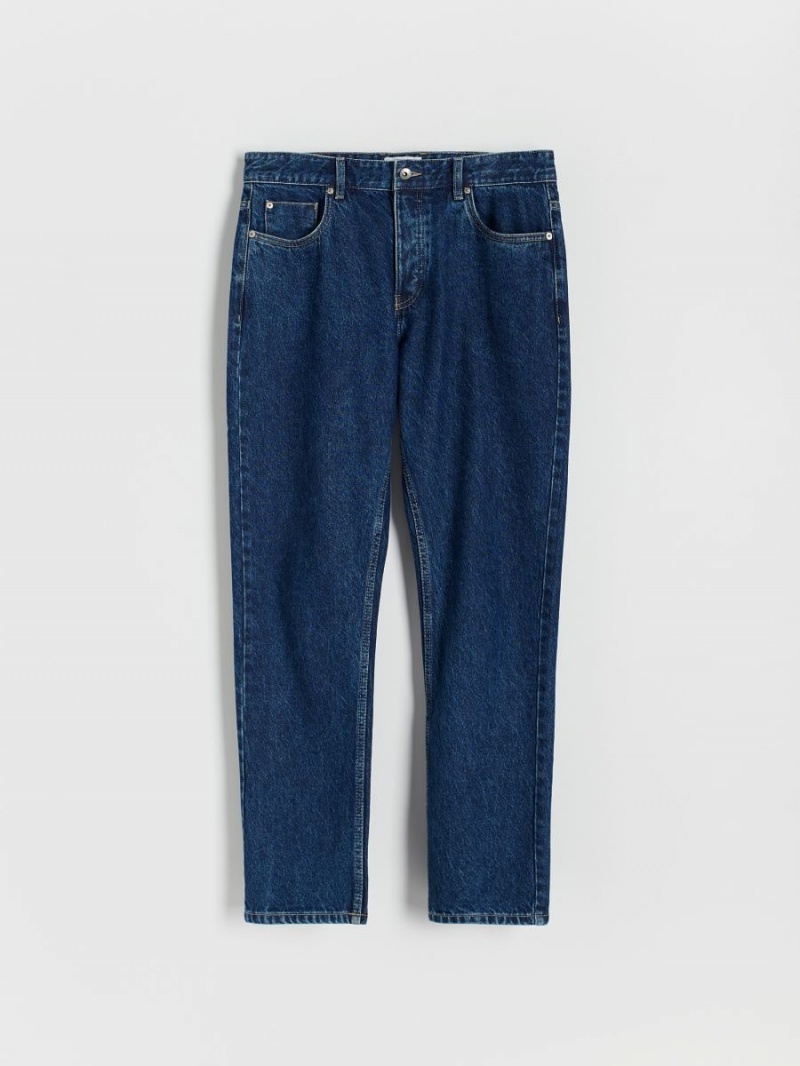 Reserved Klasyczne straight jeans Granatowe | YPABEQU-72