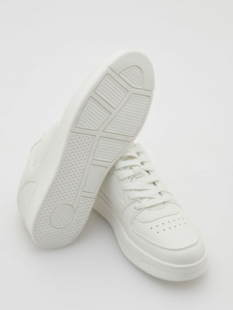 Reserved Koronkowe up sneakers Białe | HIXYABE-46