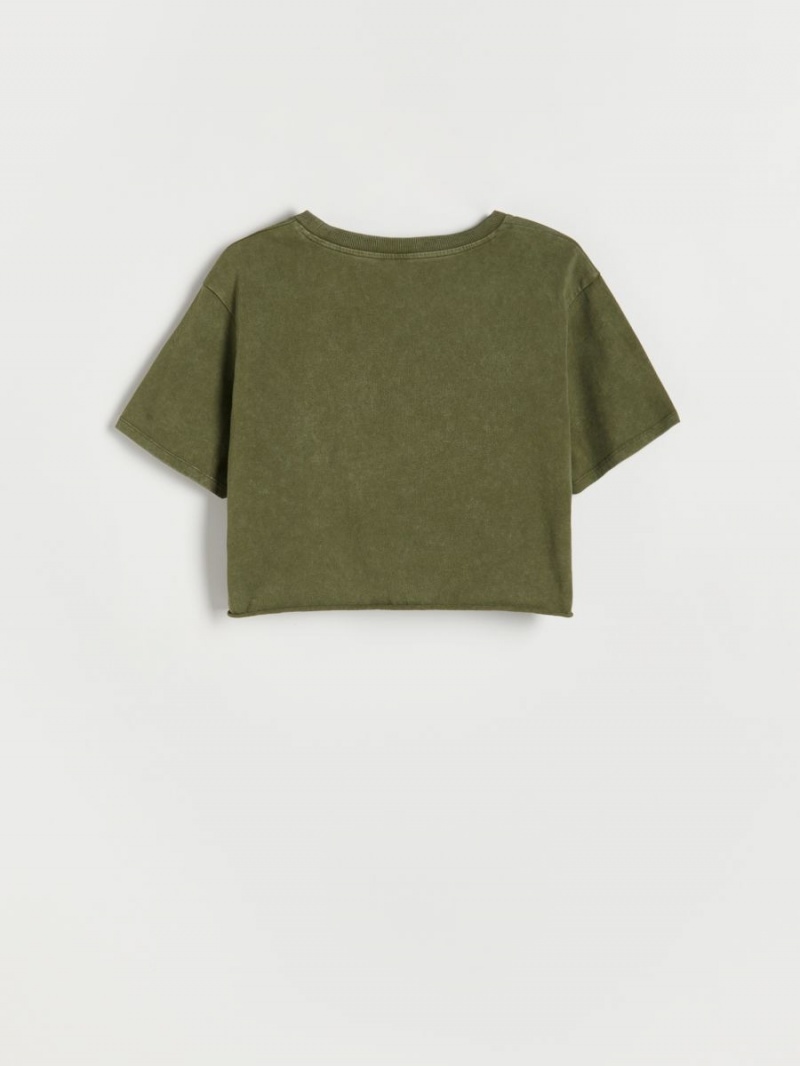 Reserved Krótkie T-shirt Khaki | OHFUZGA-37