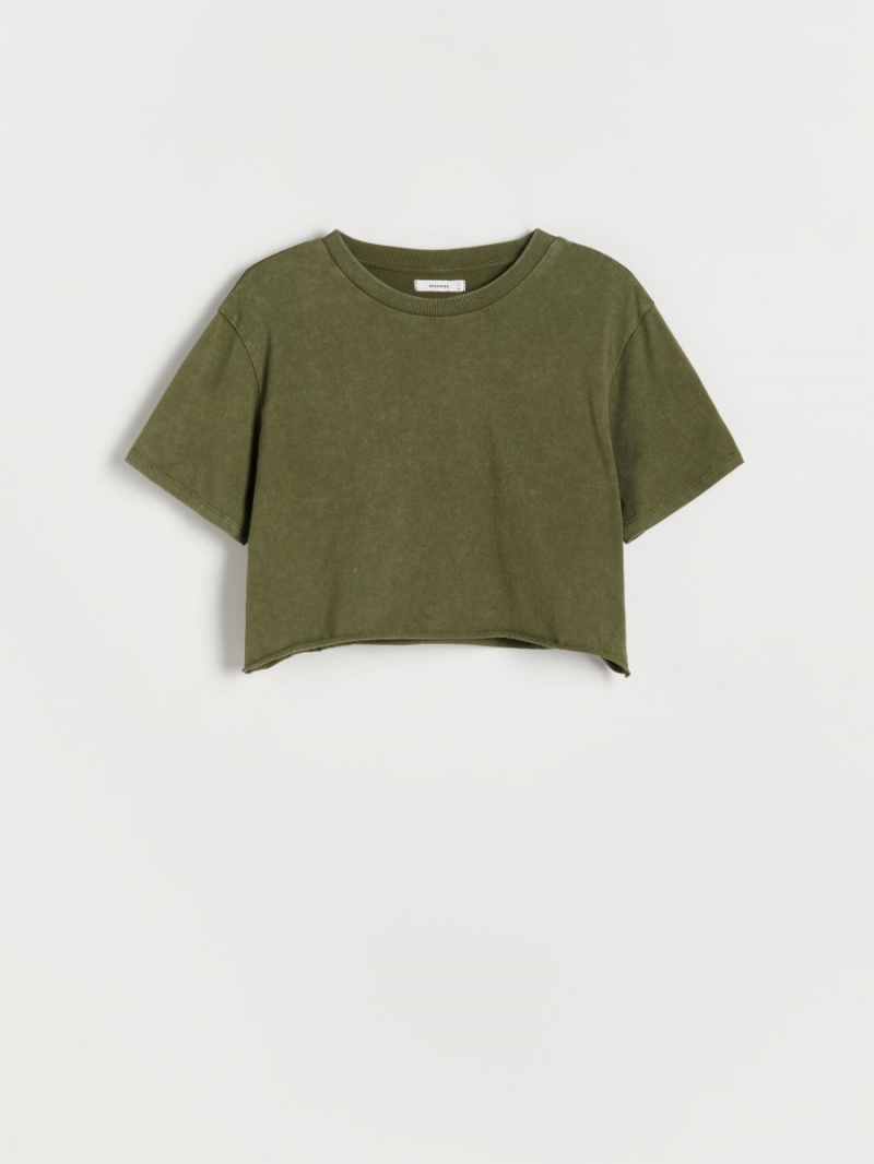 Reserved Krótkie T-shirt Khaki | OHFUZGA-37