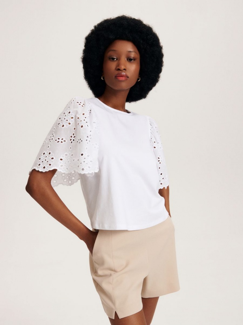 Reserved LADIES` BLOUSE Ivory | UWVZPDT-49