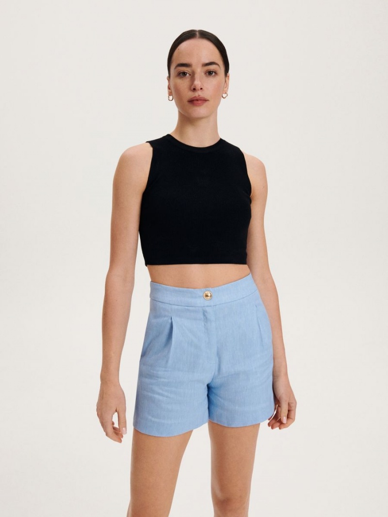 Reserved LADIES` SHORTS Niebieskie | WONEUFQ-06