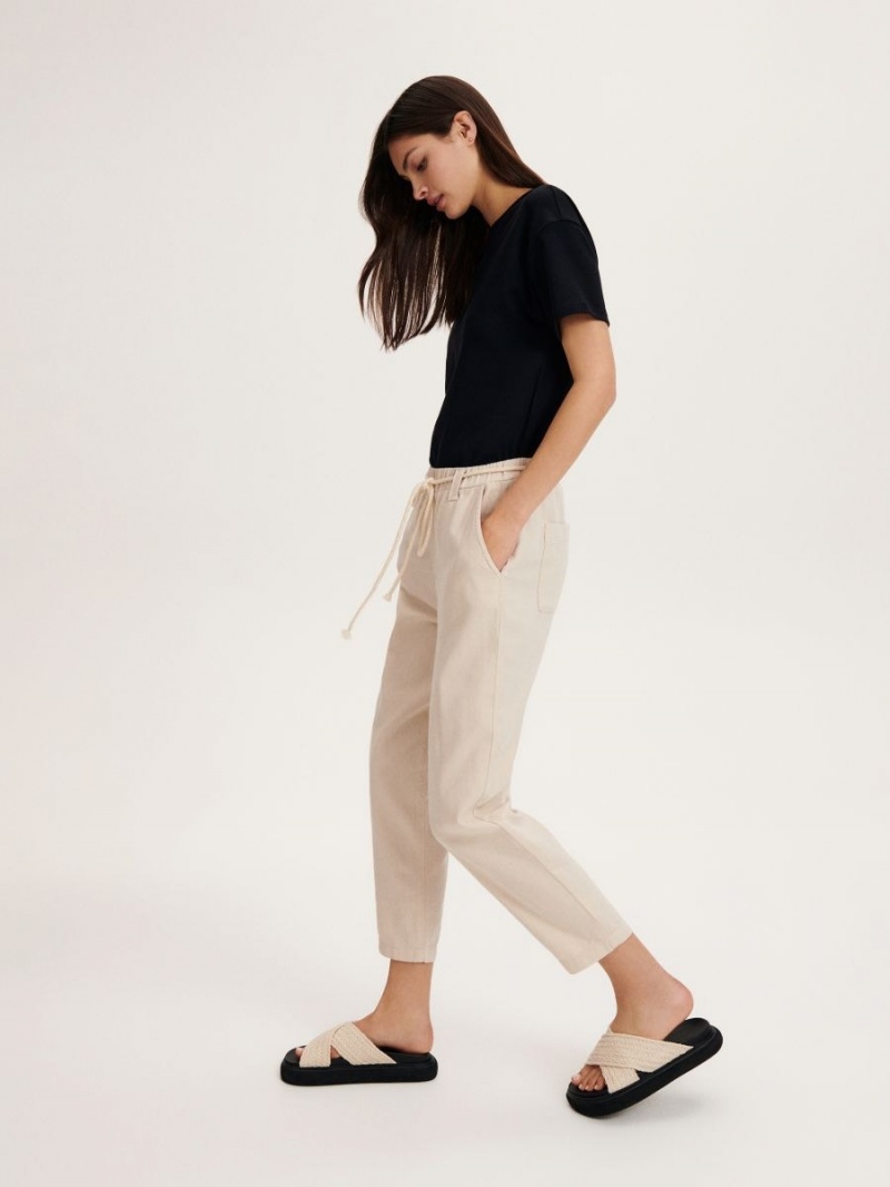 Reserved LADIES` TROUSERS Ivory | YUSRNBK-19