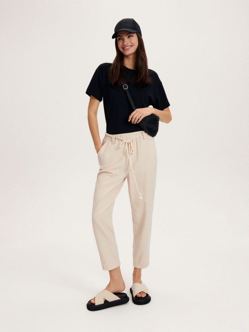 Reserved LADIES` TROUSERS Ivory | YUSRNBK-19