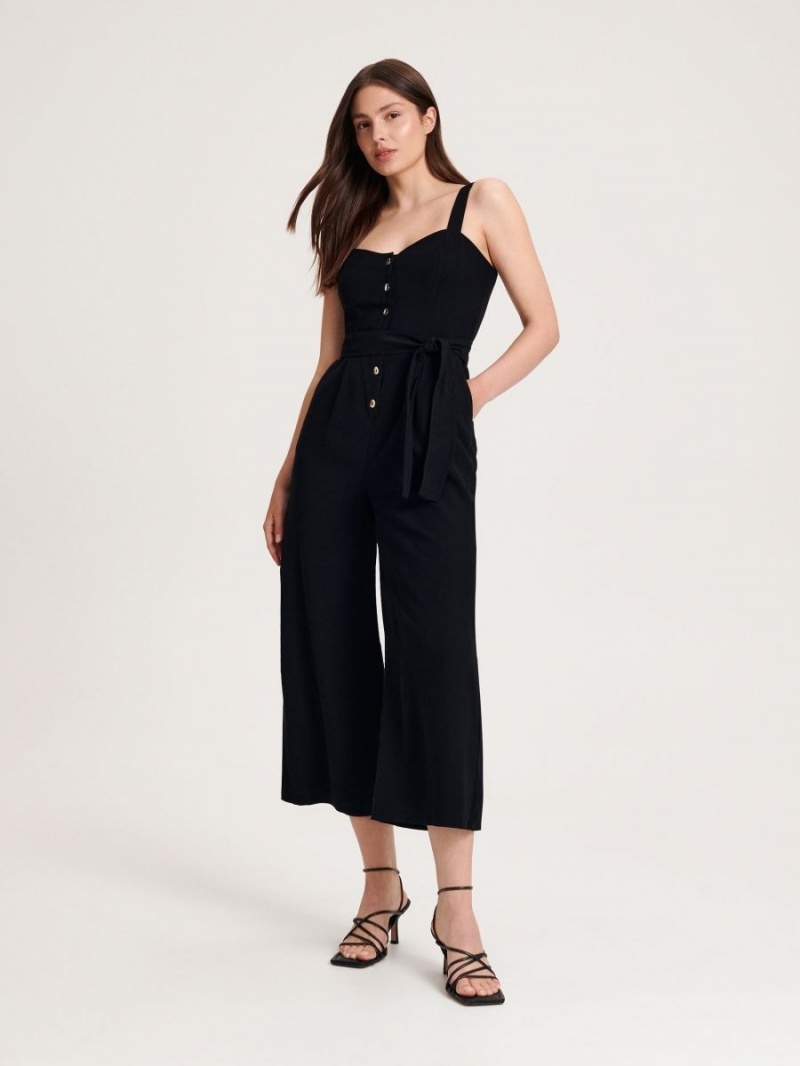 Reserved Lenzing™ EcoVero™ rich jumpsuit Czarne | JYUQWET-60