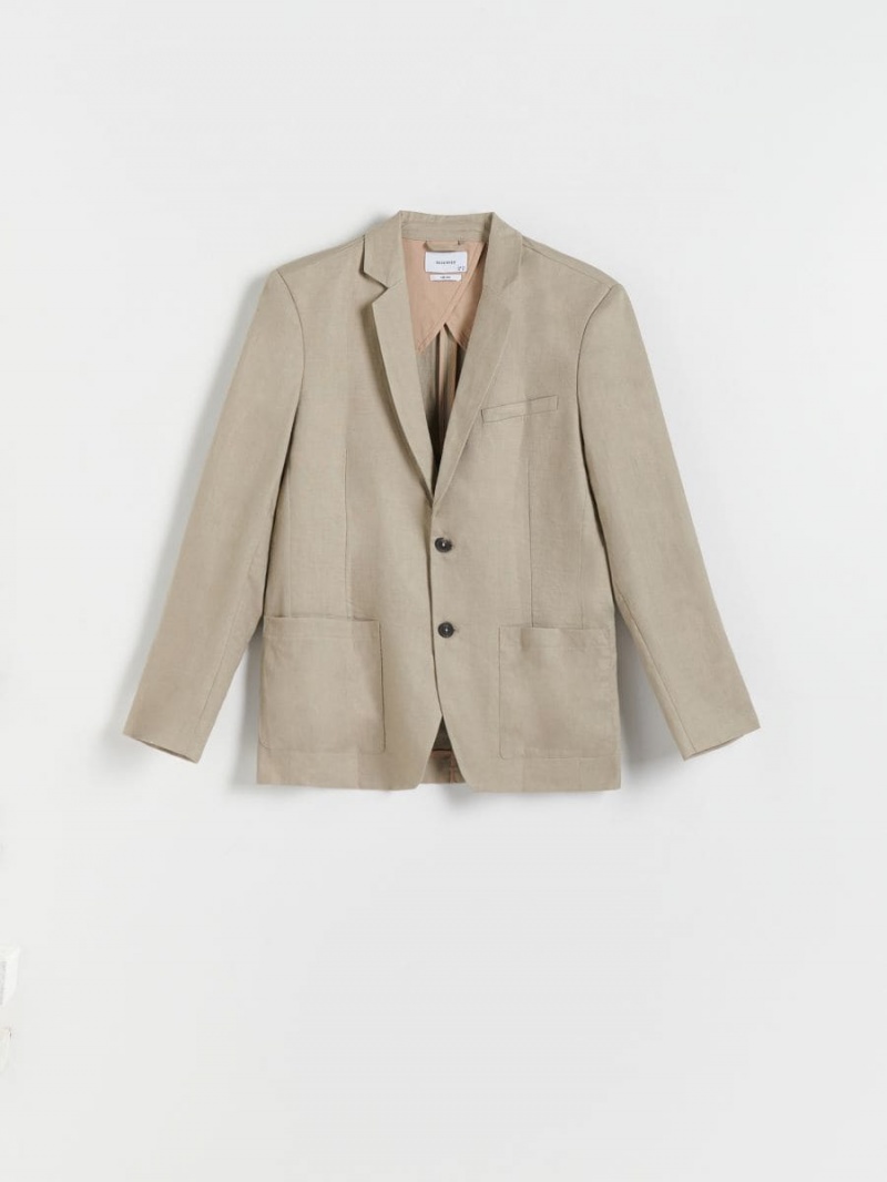 Reserved Linen blazer Beżowe | HFBILQT-35