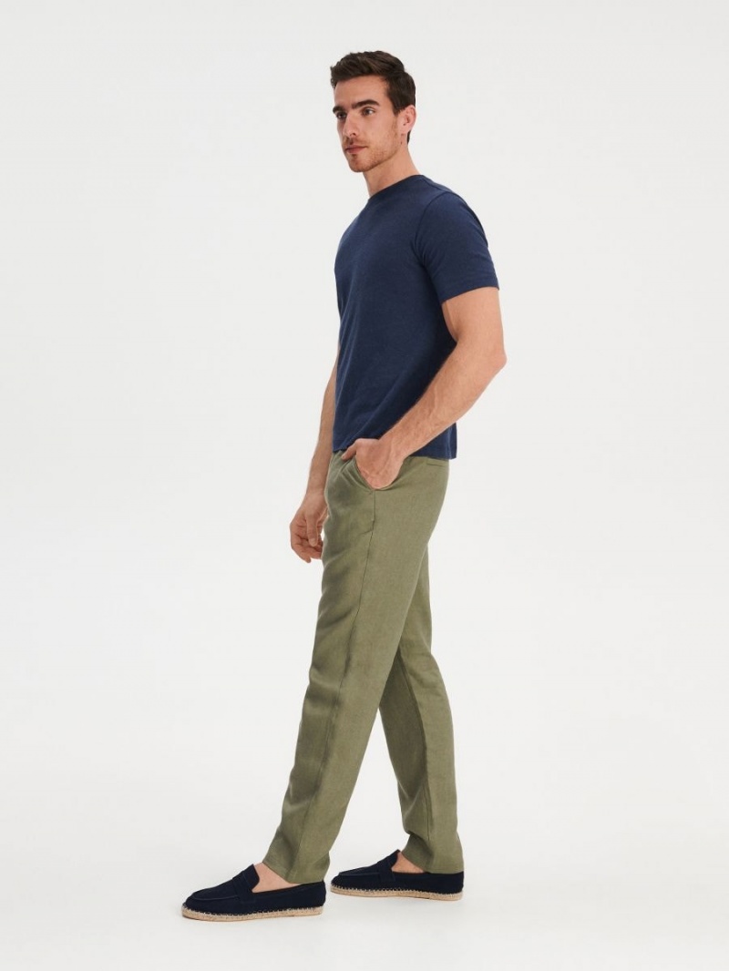 Reserved Linen joggers Khaki | PIFRKLN-76