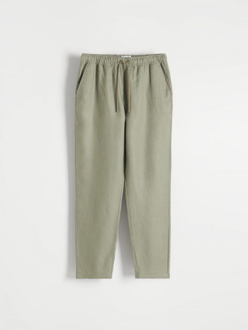 Reserved Linen joggers Khaki | PIFRKLN-76