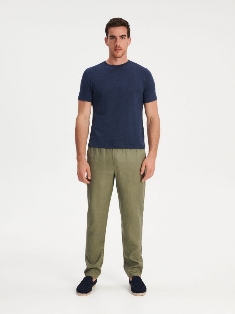 Reserved Linen joggers Khaki | PIFRKLN-76