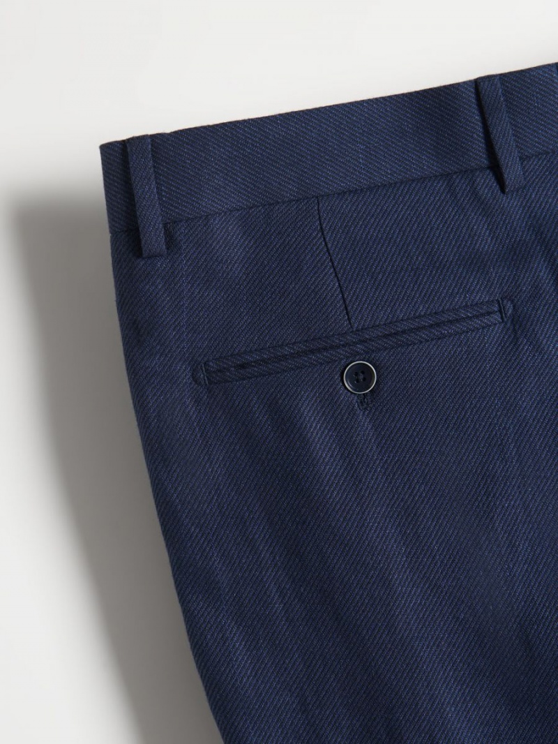 Reserved Linen rich carrot trousers Granatowe | QXGMPDA-28