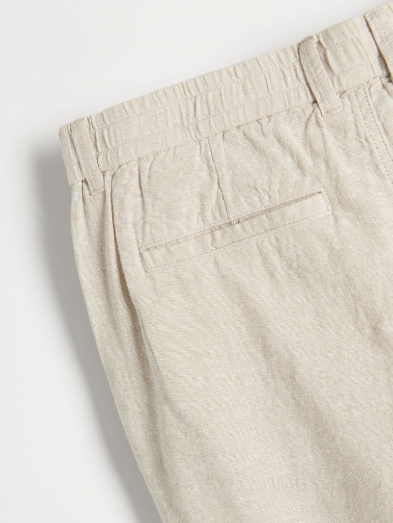 Reserved Linen rich chino shorts Beżowe | MJIYLBE-09