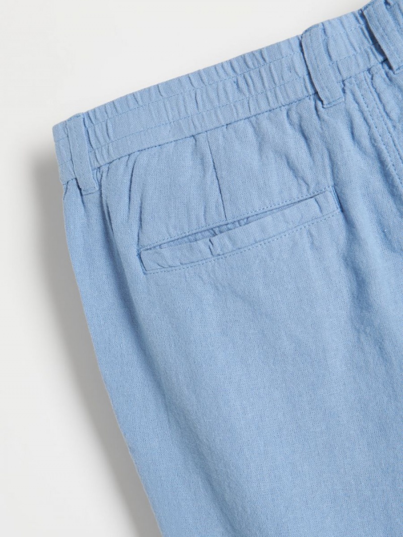 Reserved Linen rich chino shorts Niebieskie | GUQNMCB-98