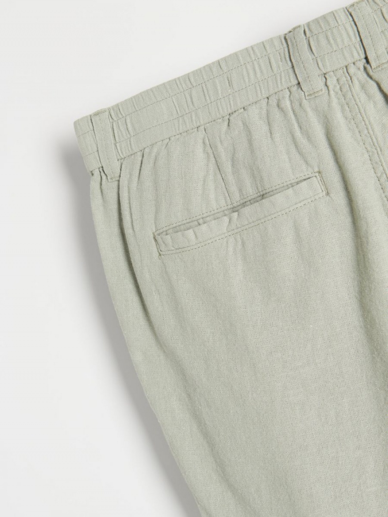 Reserved Linen rich chino shorts Zielone | LSXGCWI-02