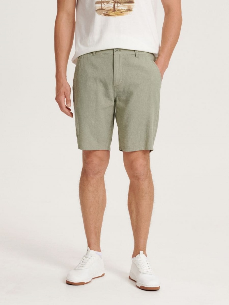 Reserved Linen rich chino shorts Zielone | LSXGCWI-02