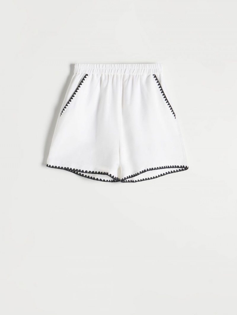 Reserved Linen rich shorts Białe | TSUCEIR-73