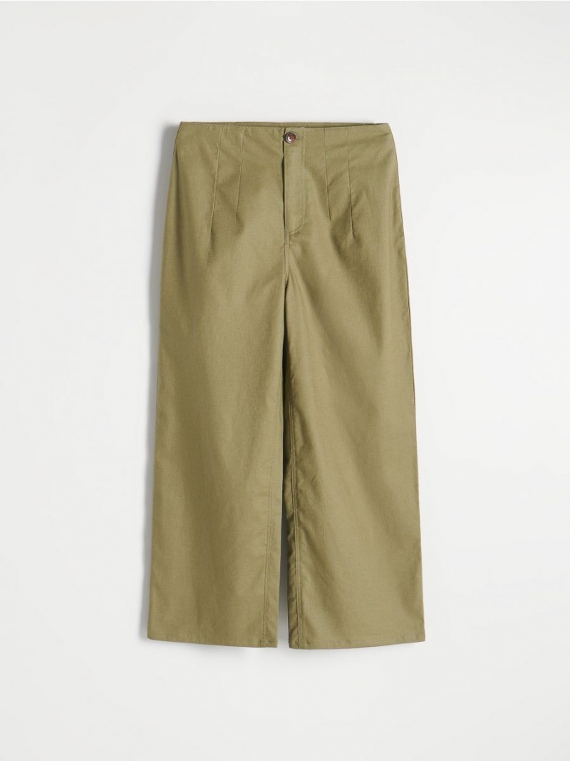 Reserved Linen rich trousers Khaki | LIERVGD-01