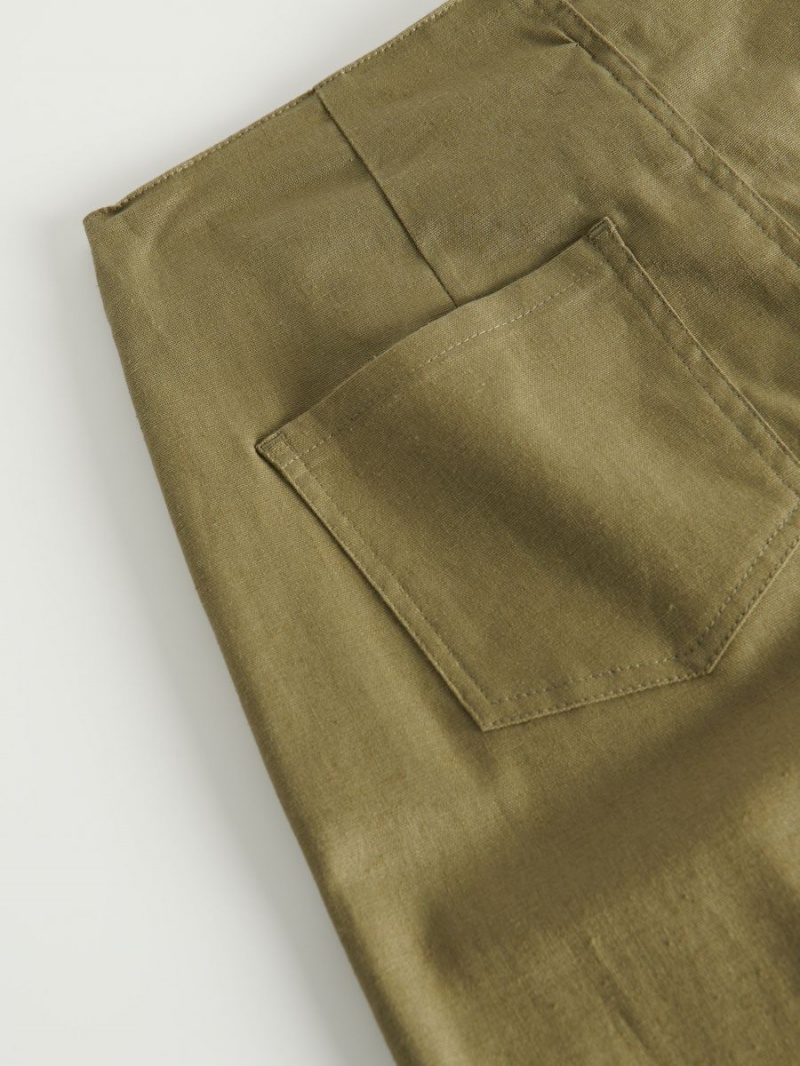 Reserved Linen rich trousers Khaki | LIERVGD-01