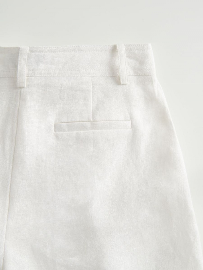 Reserved Linen shorts Białe | XRICJQL-17