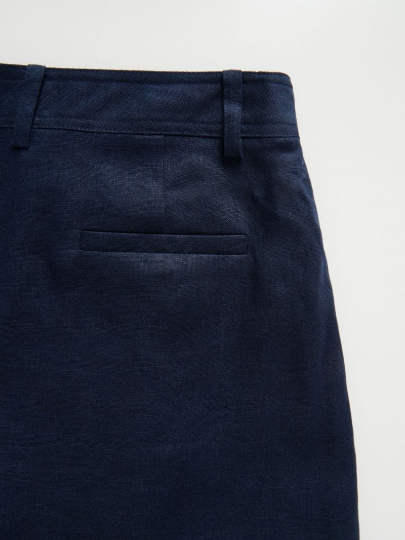 Reserved Linen shorts Granatowe | FRNCMLK-52