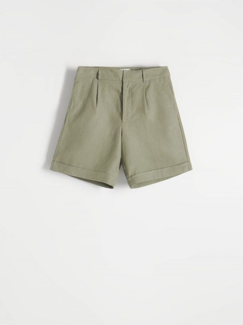 Reserved Linen suit shorts Khaki | NOVIKAT-15