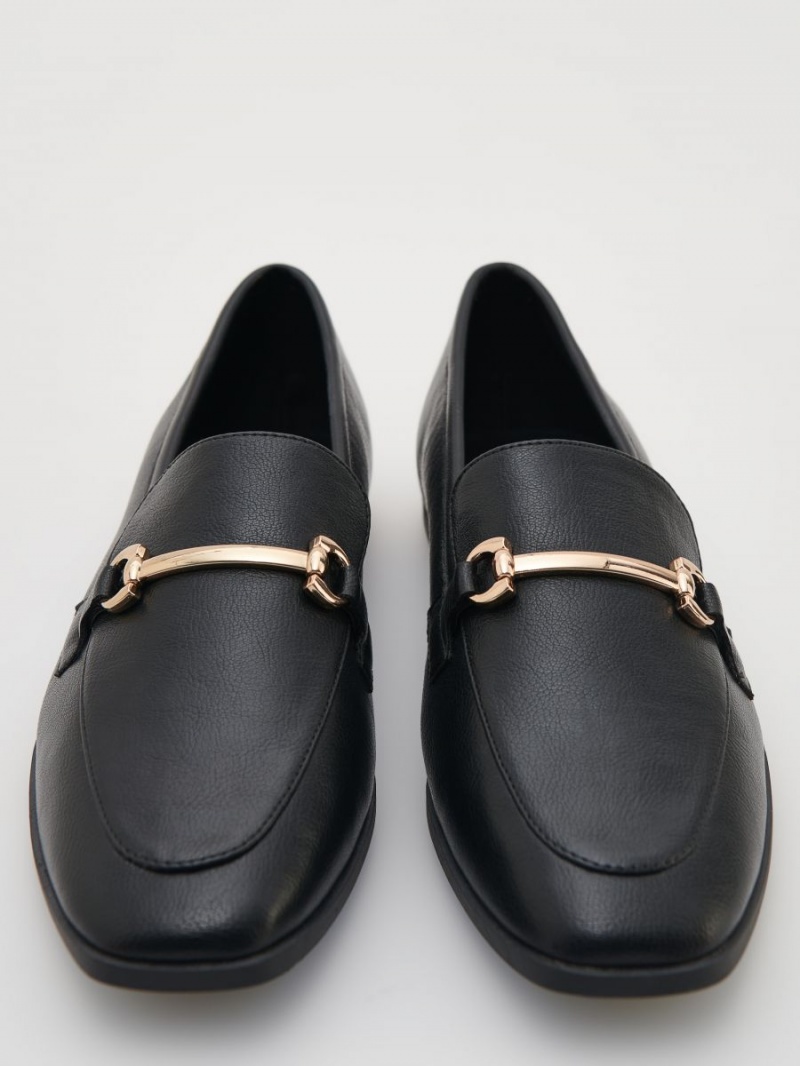 Reserved Loafers with decorative buckle Czarne | SORHJGD-93