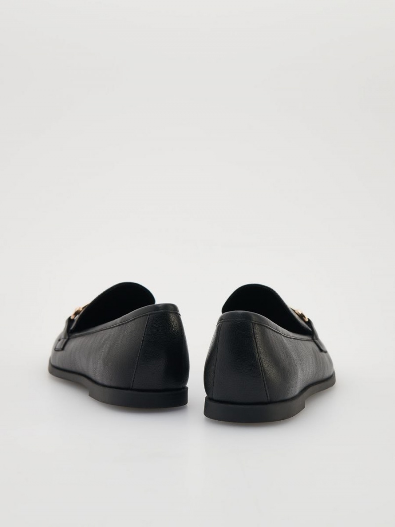 Reserved Loafers with decorative buckle Czarne | SORHJGD-93