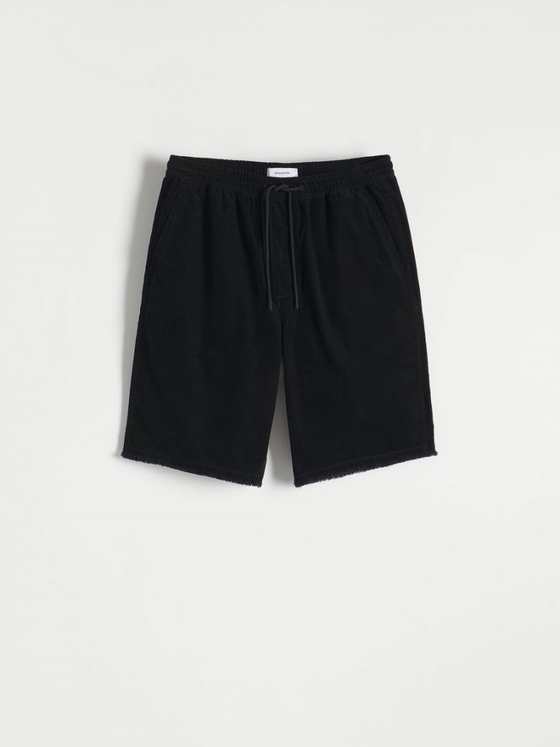 Reserved Loose jogger shorts Czarne | QUTRMLF-43