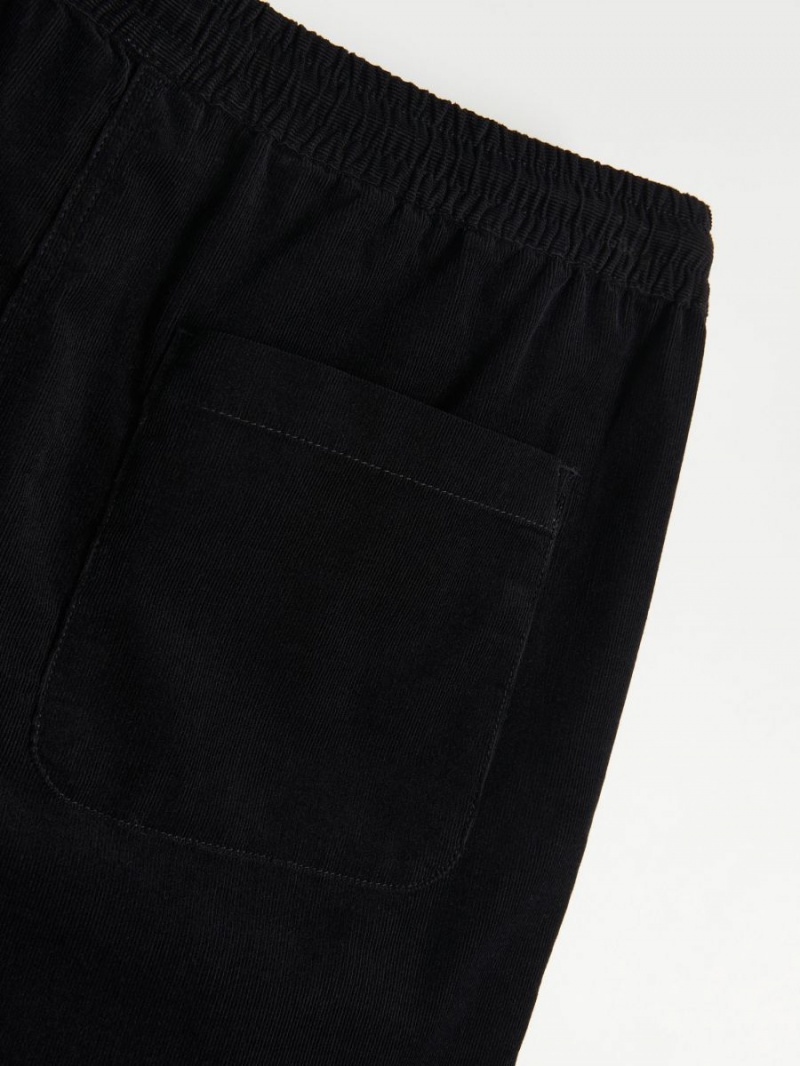 Reserved Loose jogger shorts Czarne | QUTRMLF-43