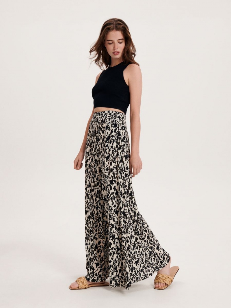 Reserved Loose palazzo trousers Ivory | LOWHDNM-27