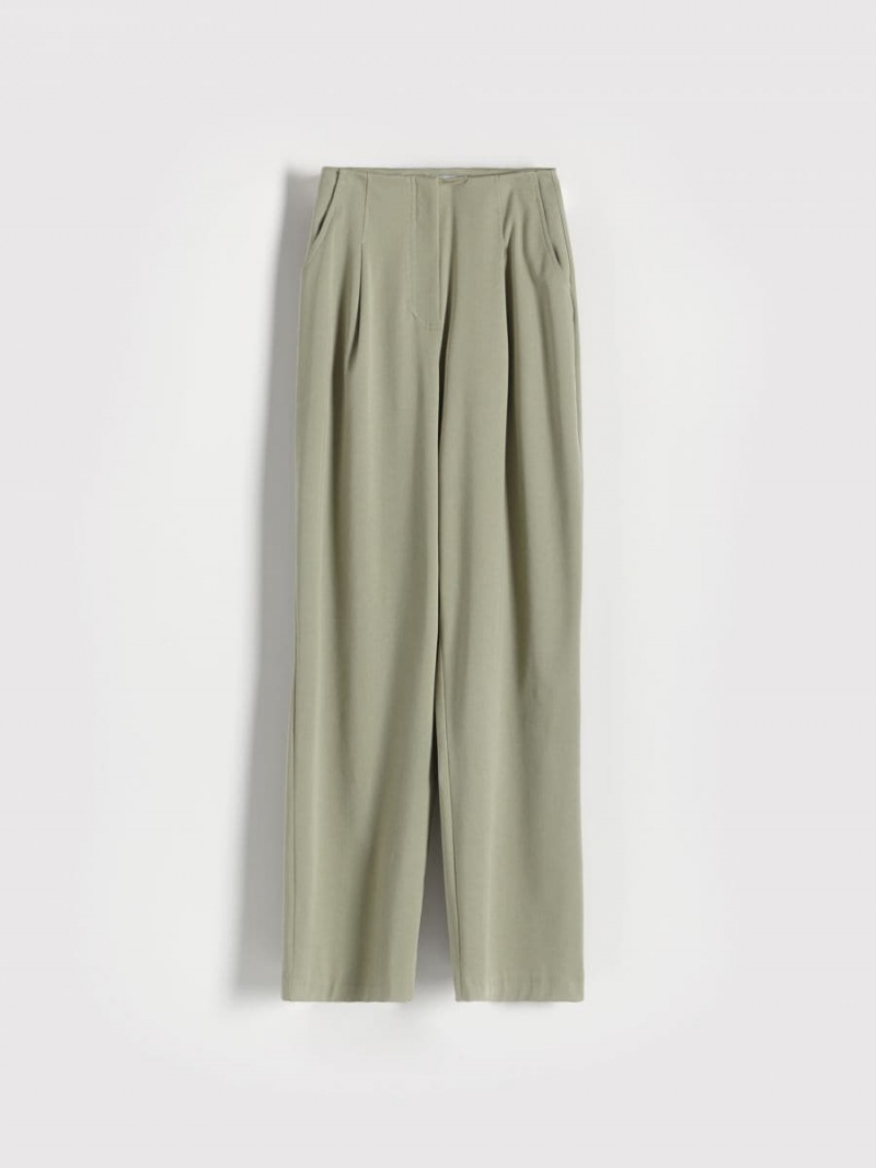 Reserved Lyocell blend trousers Zielone | TIEWAKQ-63