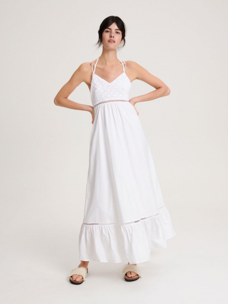 Reserved Maxi dress Białe | ERZLQAC-27