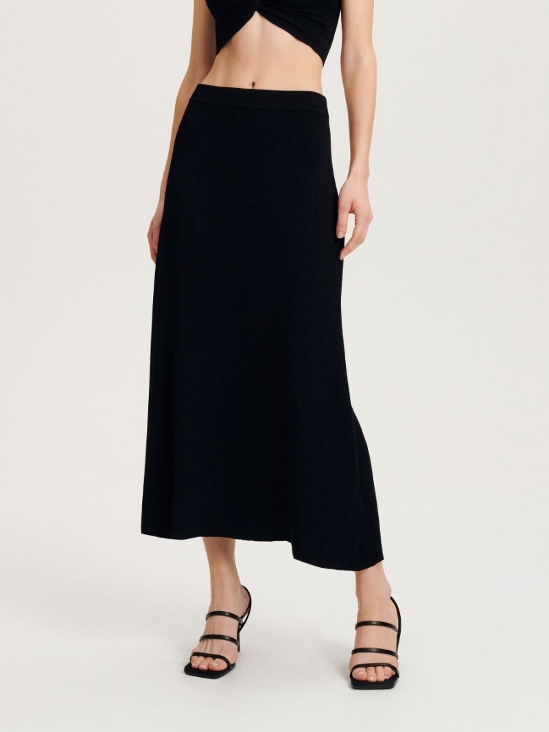 Reserved Midi skirt Czarne | NJGLSTH-15