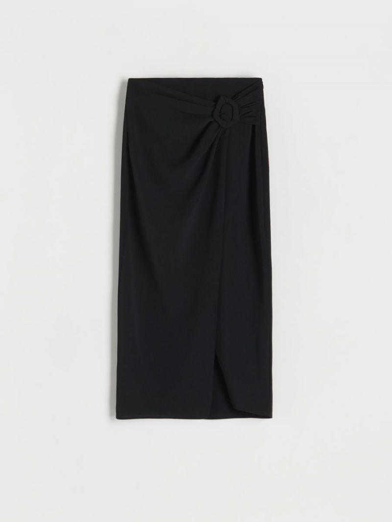 Reserved Midi skirt Czarne | XJEPBKD-73