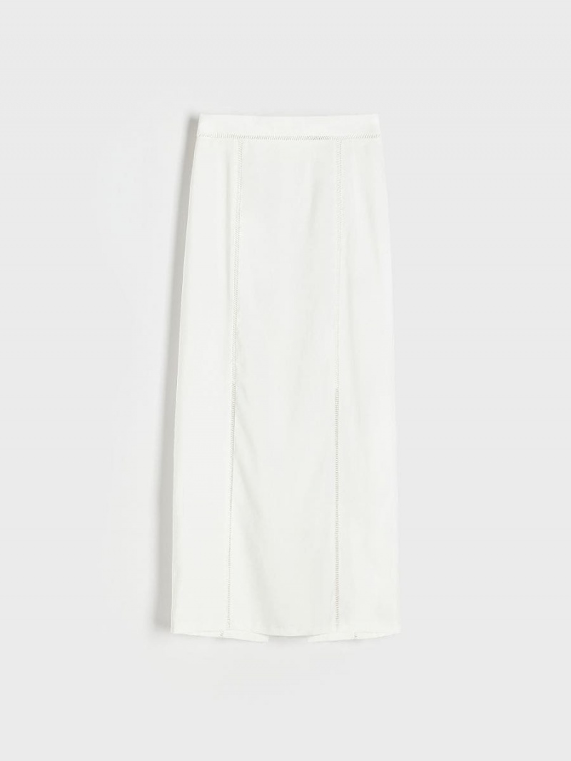 Reserved Midi skirt Ivory | DGBCYFU-53