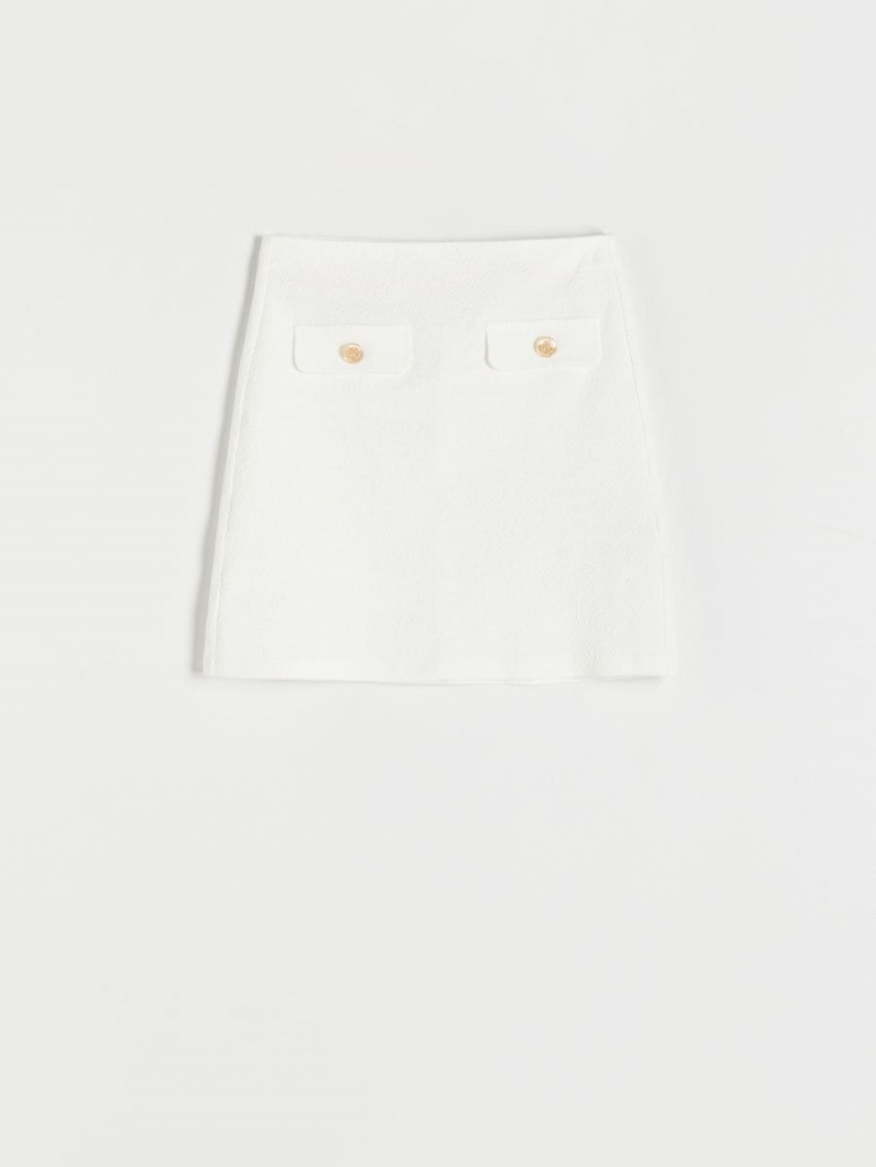 Reserved Mini skirt Ivory | LETCGBS-50