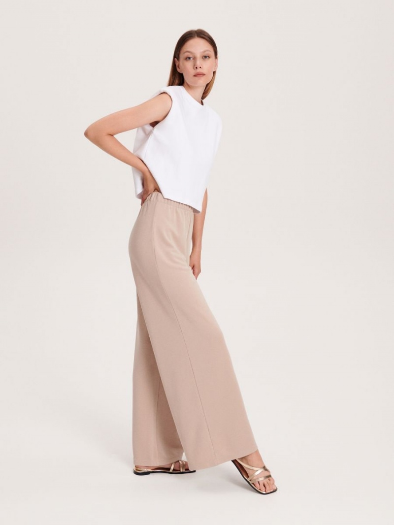 Reserved Modal rich trousers Beżowe | XHZEAWV-31