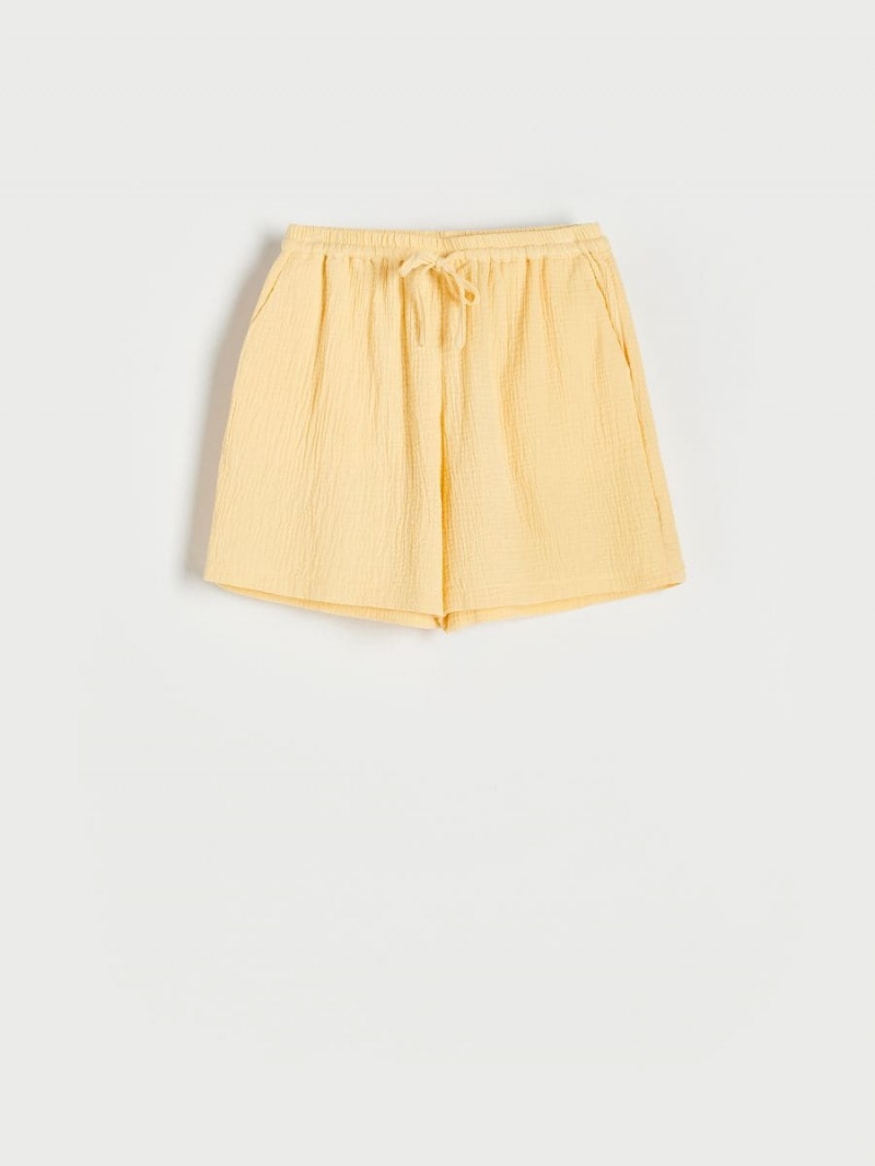 Reserved Muslin shorts Beżowe | FLTZAQX-65