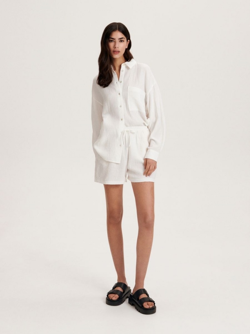 Reserved Muslin shorts Białe | BMOXYAT-63