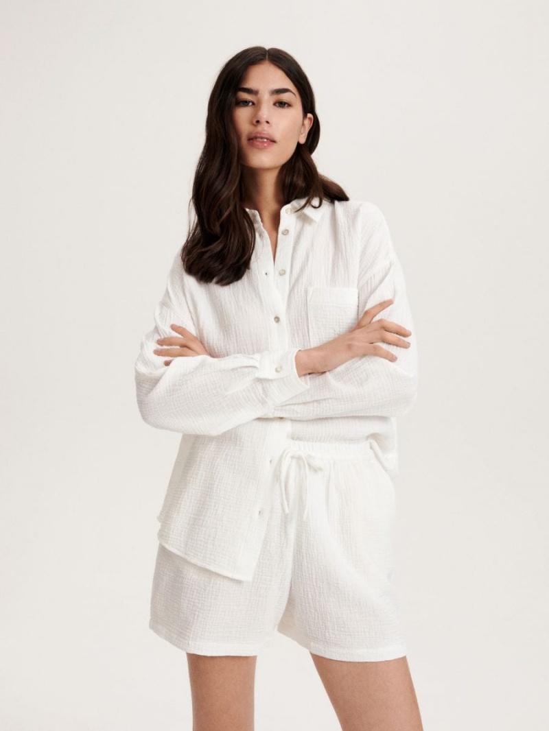 Reserved Muslin shorts Białe | BMOXYAT-63