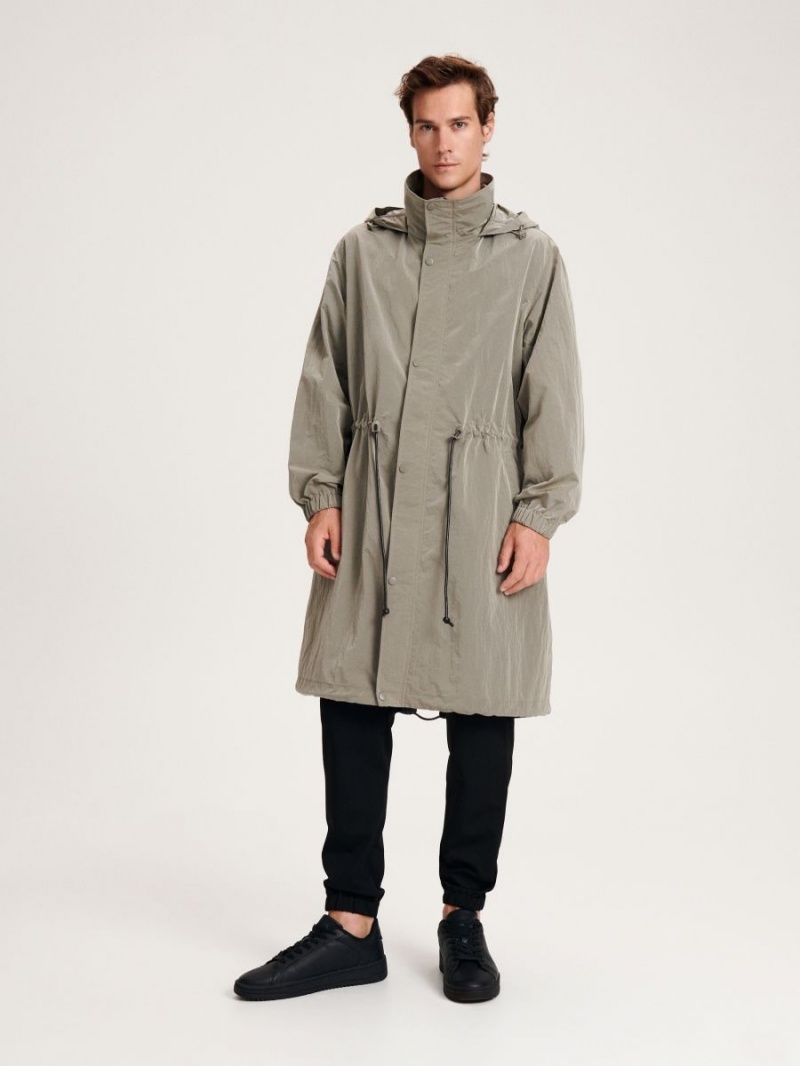 Reserved Nieprzemakalne parka with hood Głęboka Szare | ZMHBSXP-68