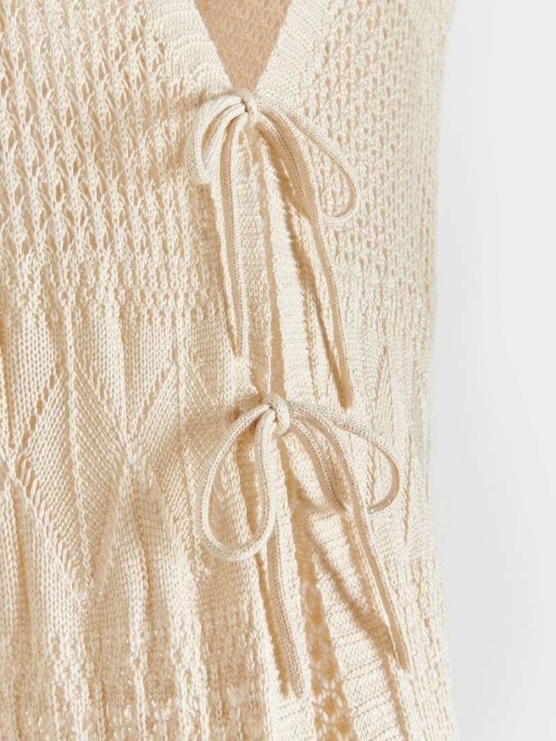 Reserved Open knit cardigan Ivory | LUCPDIM-12