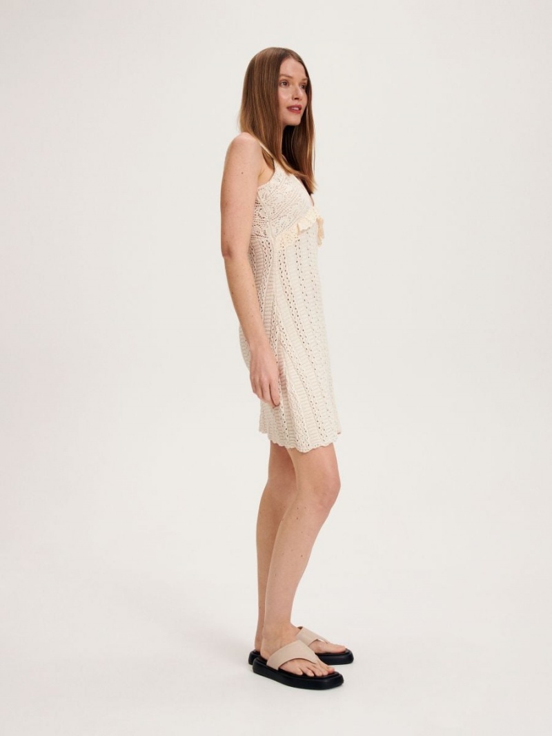 Reserved Openwork dress Ivory | AROPVQG-80