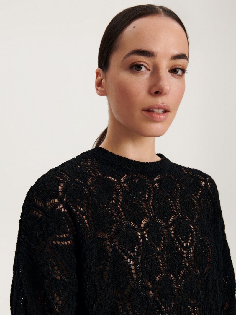 Reserved Openwork jumper Czarne | IFMELWS-98