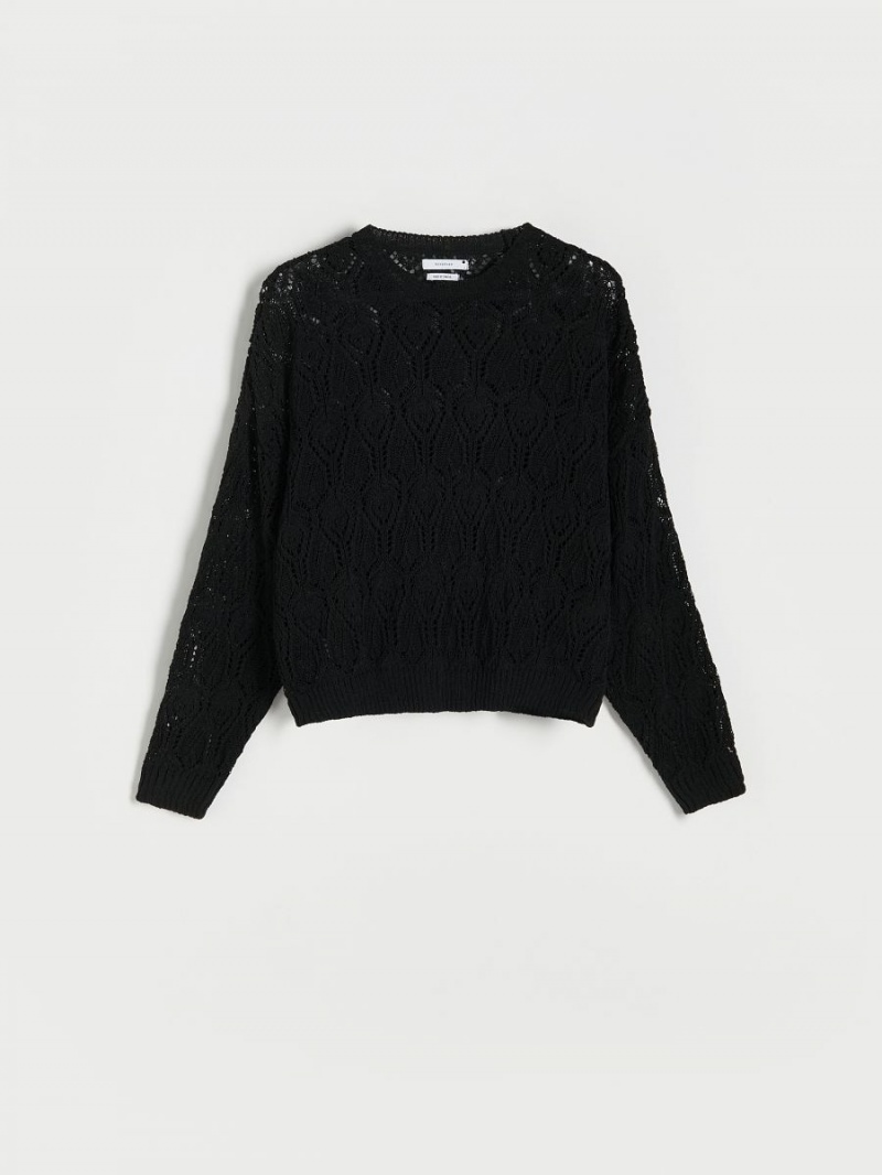 Reserved Openwork jumper Czarne | IFMELWS-98