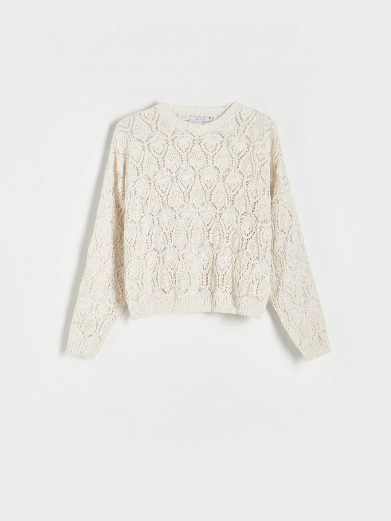 Reserved Openwork jumper Ivory | JDBCSHX-90