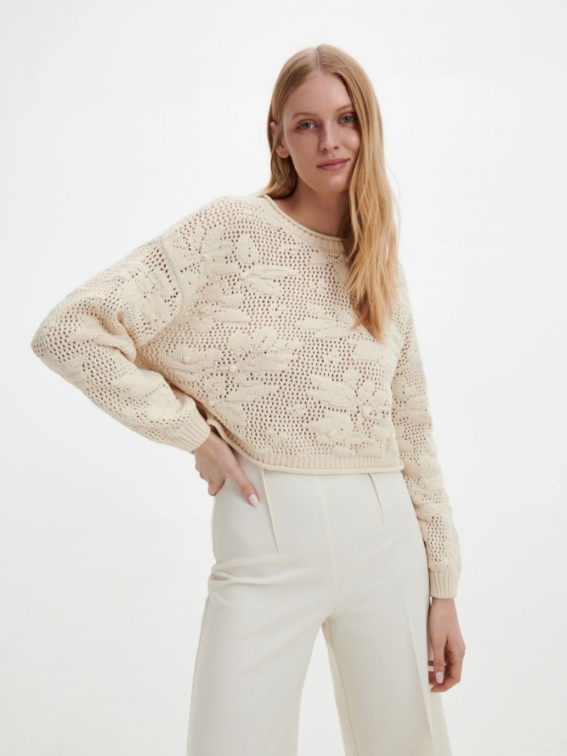 Reserved Openwork jumper Ivory | LJUNZGE-81