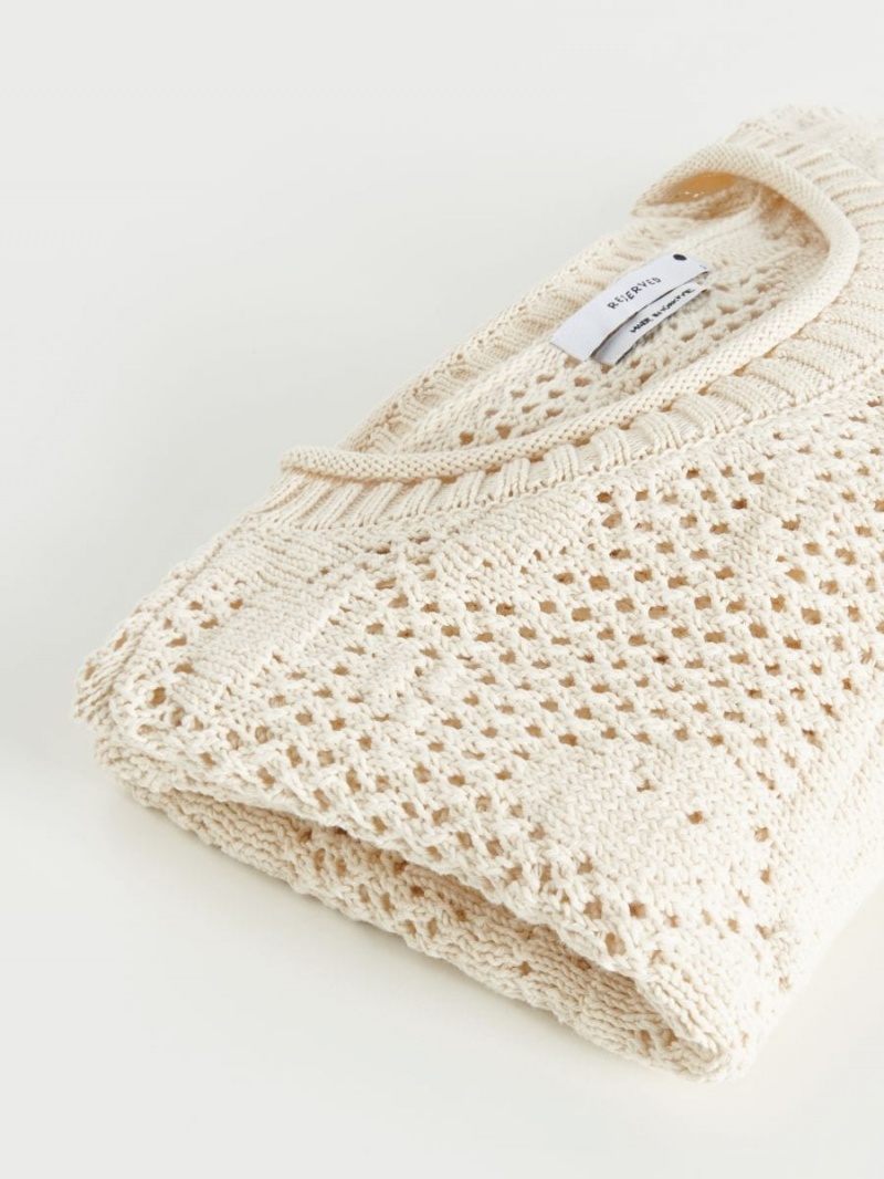 Reserved Openwork jumper Ivory | LJUNZGE-81