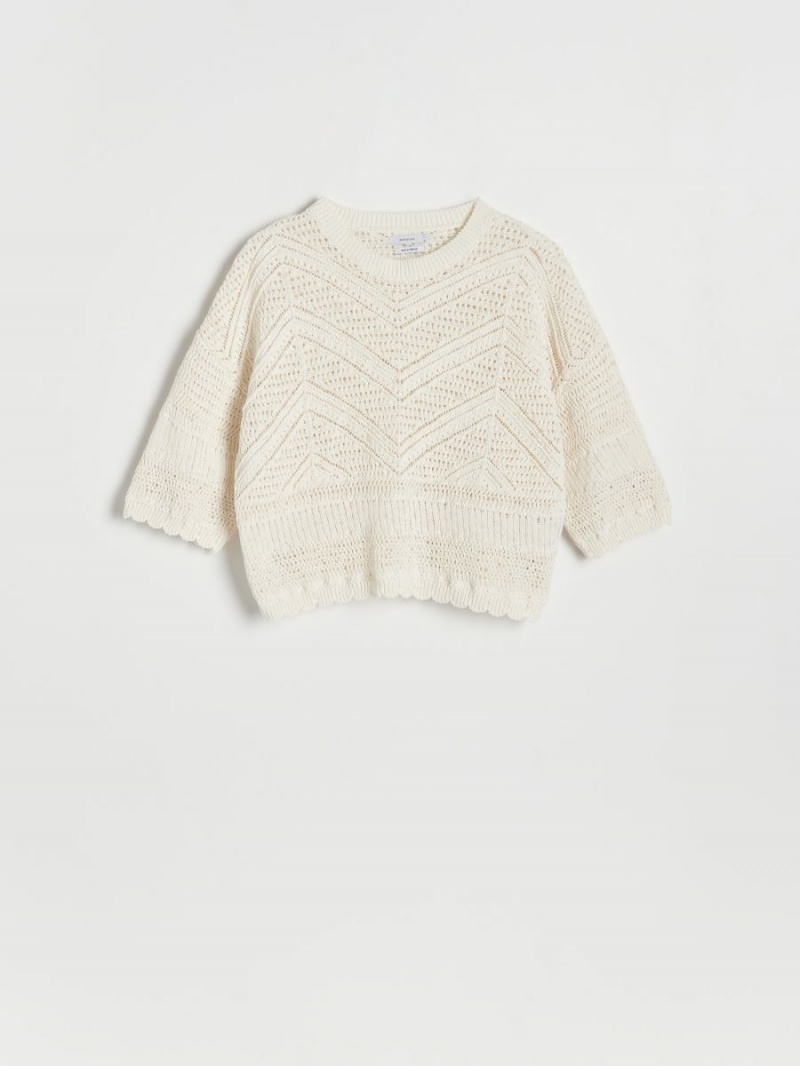 Reserved Openwork jumper Ivory | XIMBKLZ-46