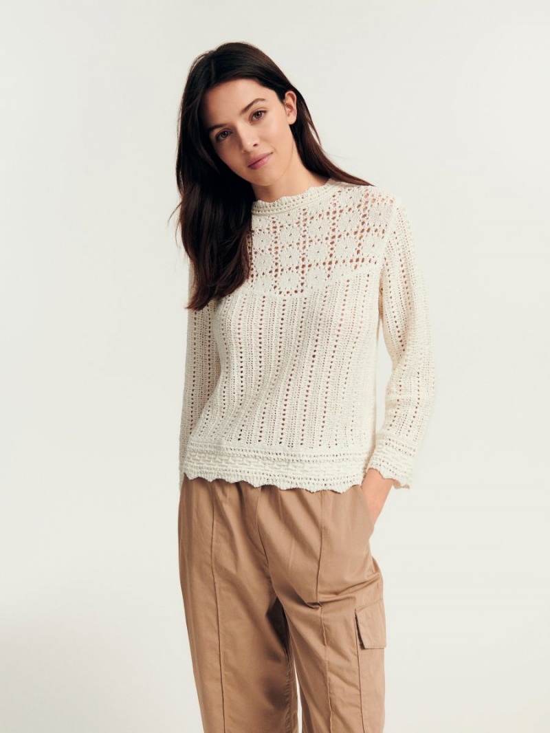 Reserved Openwork jumper Ivory | XQIMNYC-15